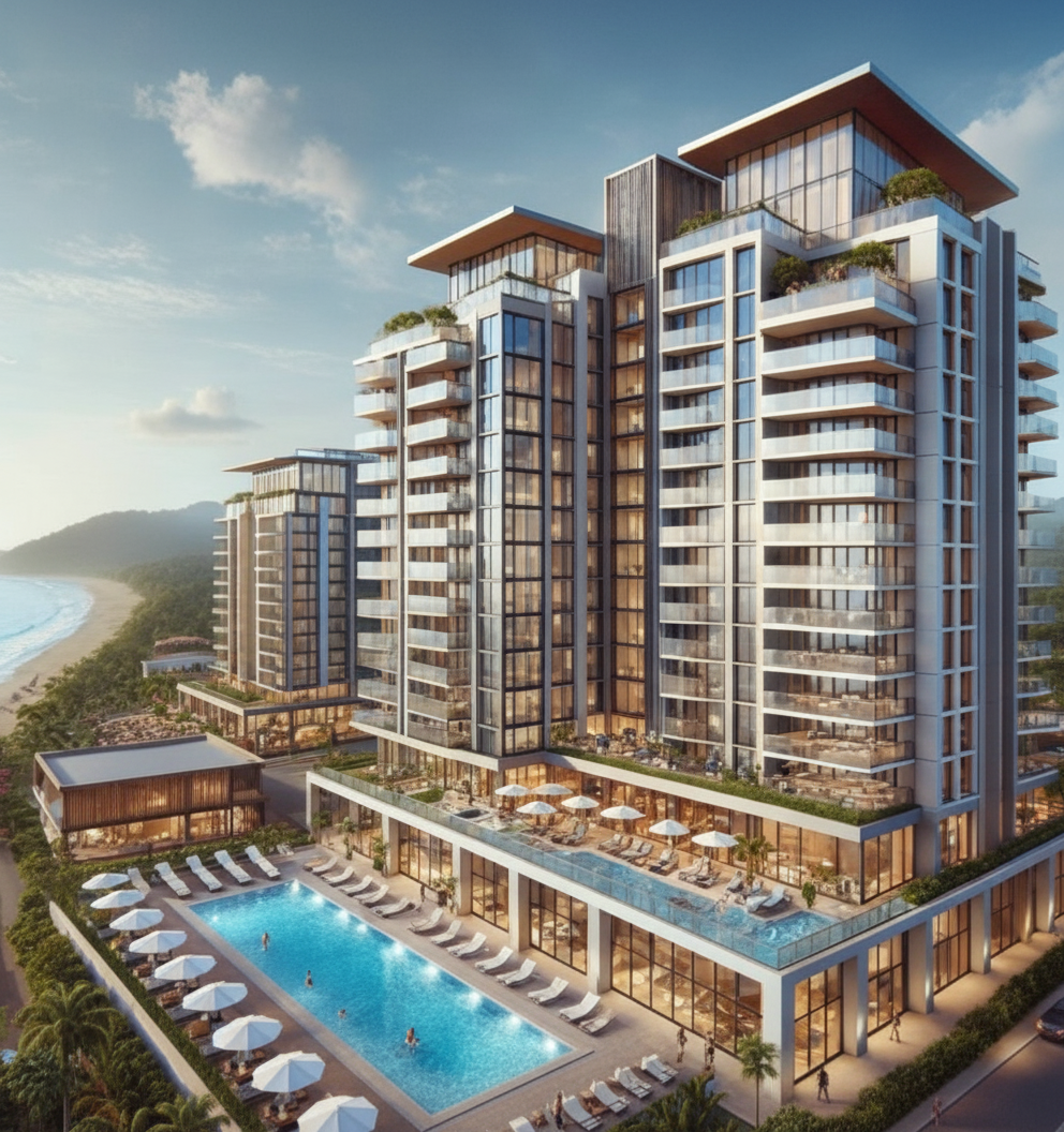 BOHO JACO — 22-story beachfront high-rise with ocean-view pool and luxury amenities at Jaco Beach, Costa Rica